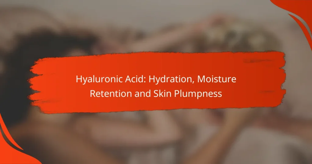 Hyaluronic Acid: Hydration, Moisture Retention and Skin Plumpness