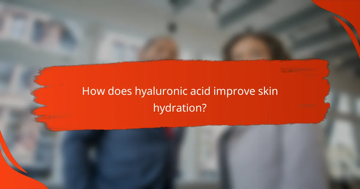 How does hyaluronic acid improve skin hydration?