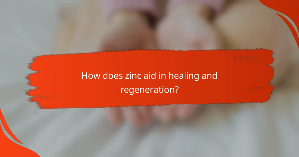 How does zinc aid in healing and regeneration?